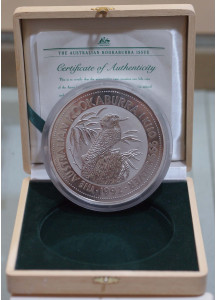 1992 AUSTRALIA 30 Dollari 1 kg argento Kookaburra Investimento